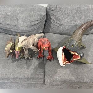 Dinosaur Action Figure Collection - T-Rex and Mosasaurus Set